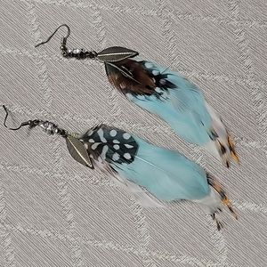 Long feather earrings